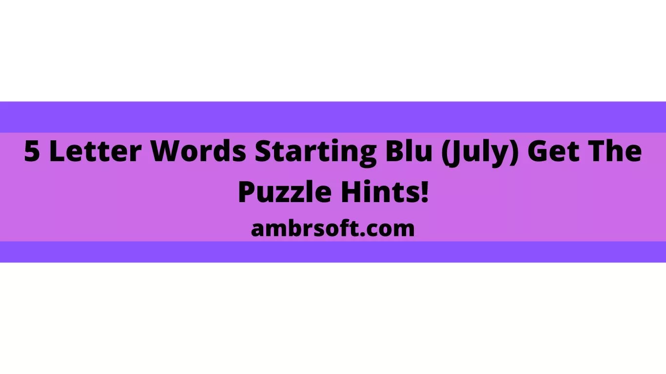 5 Letter Words Starting Blu