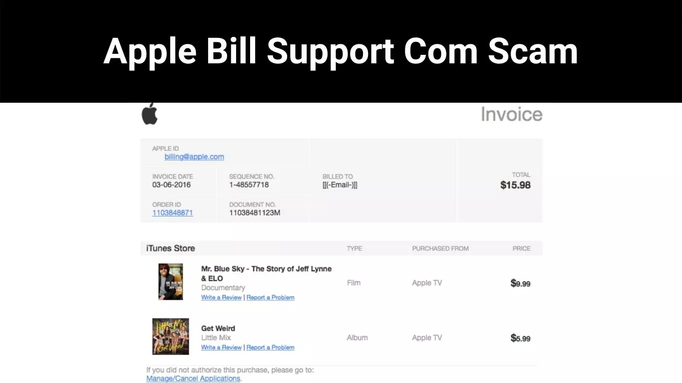 Apple Bill Support Com Scam