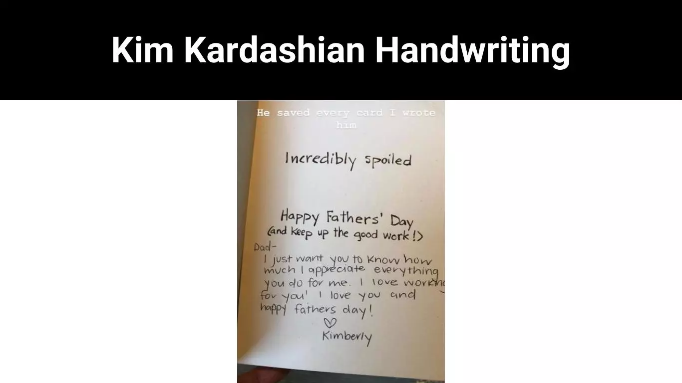 Kim Kardashian Handwriting