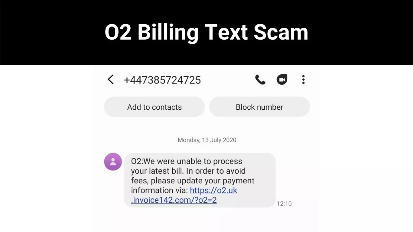 O2 Billing Text Scam