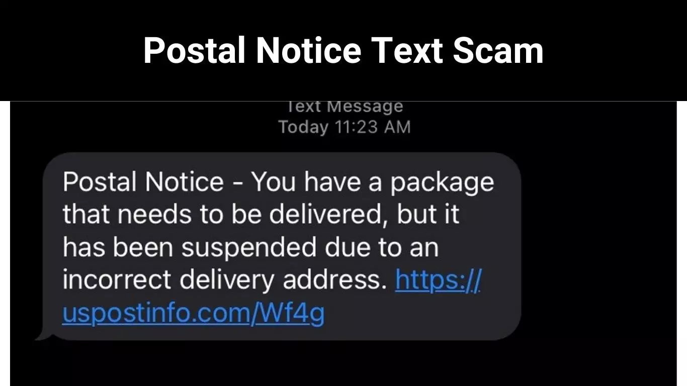 Postal Notice Text Scam