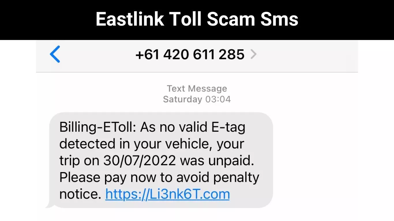 Eastlink Toll Scam Sms