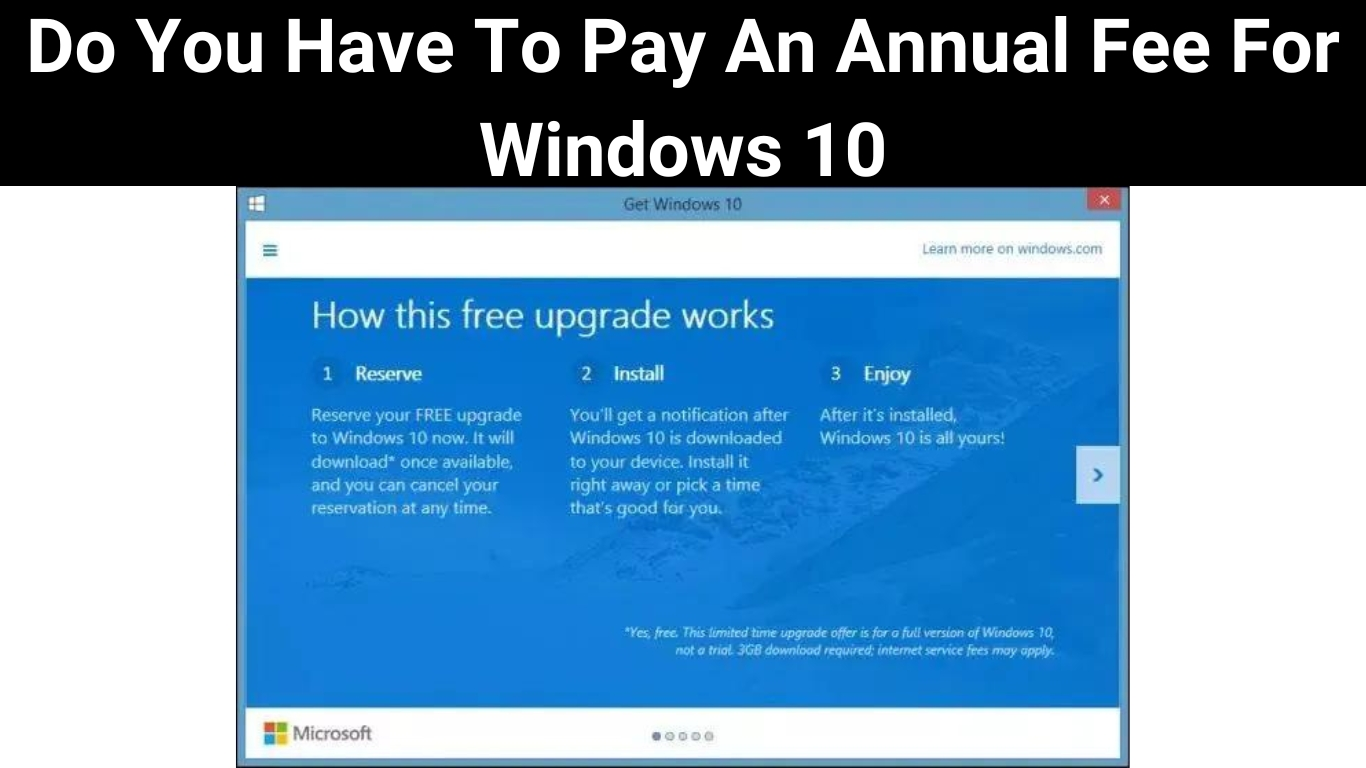 Do You Have To Pay An Annual Fee For Windows 10