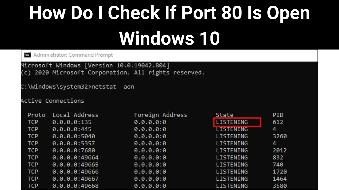 How Do I Check If Port 80 Is Open Windows 10