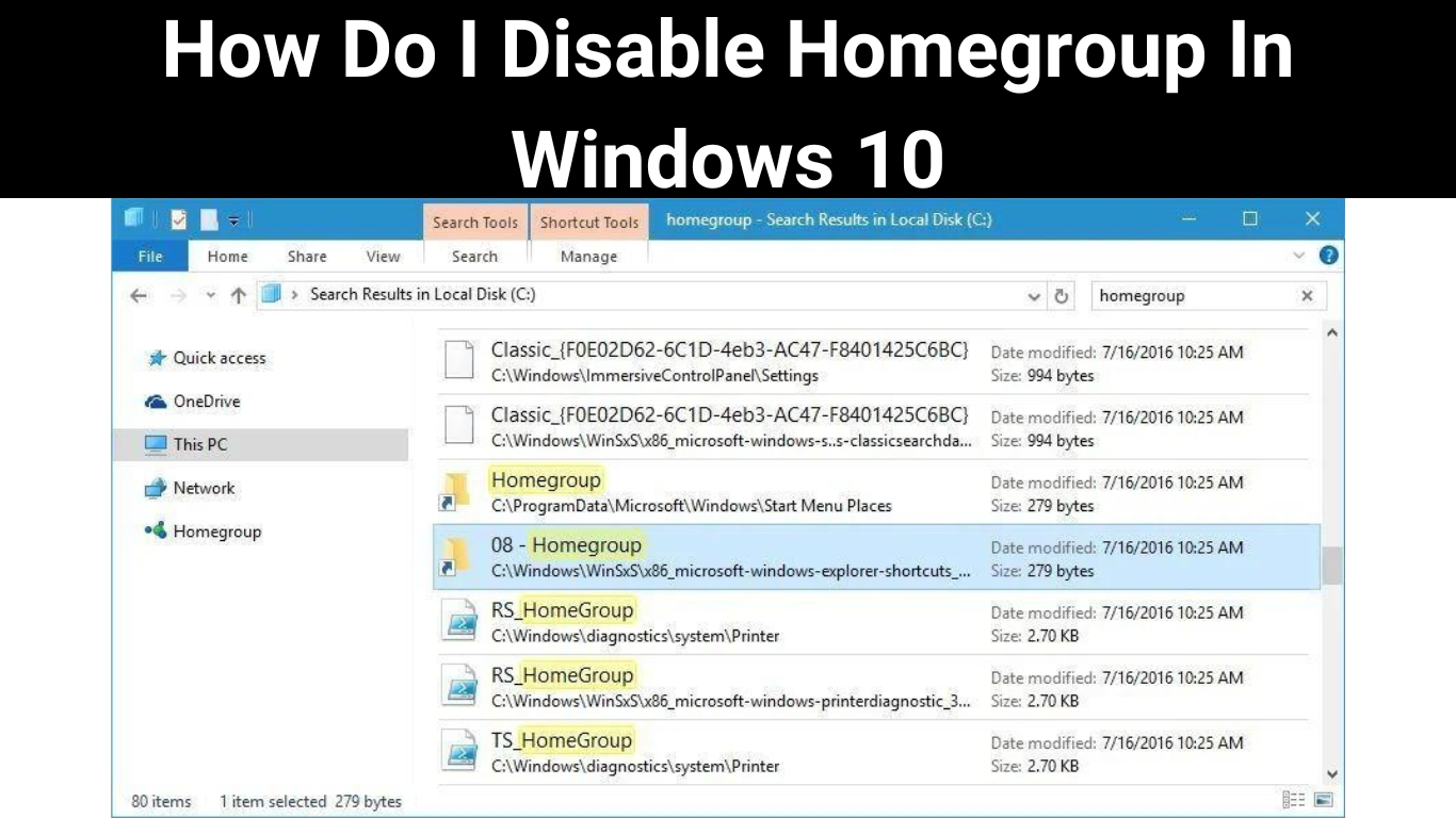 How Do I Disable Homegroup In Windows 10