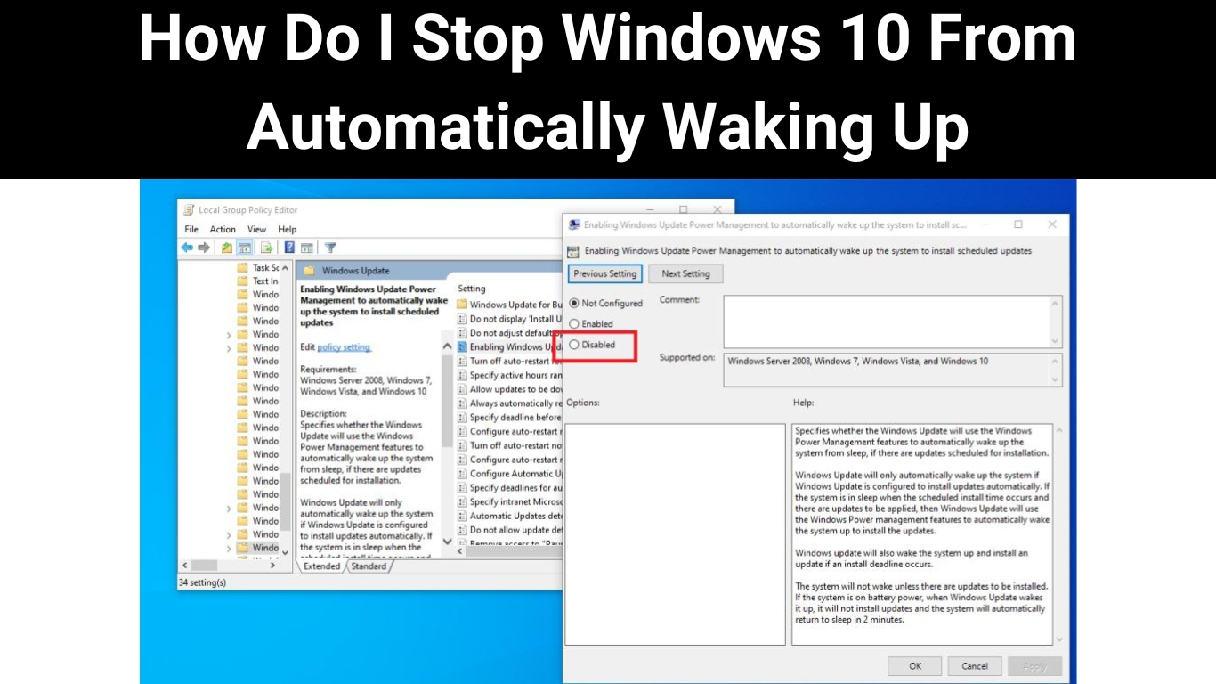 How Do I Stop Windows 10 From Automatically Waking Up