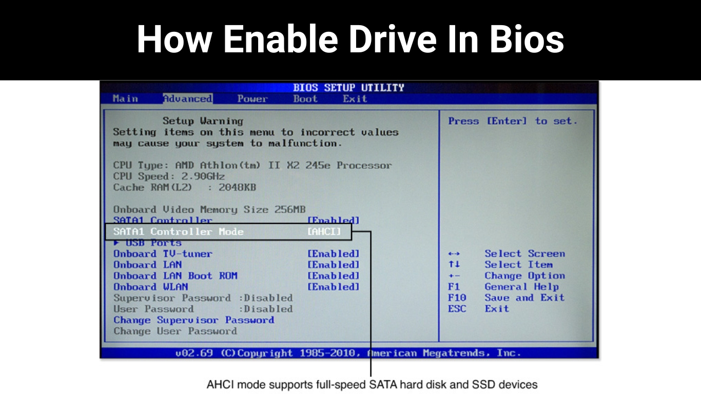 How Enable Drive In Bios