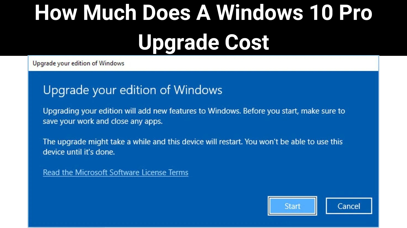 How Much Does A Windows 10 Pro Upgrade Cost