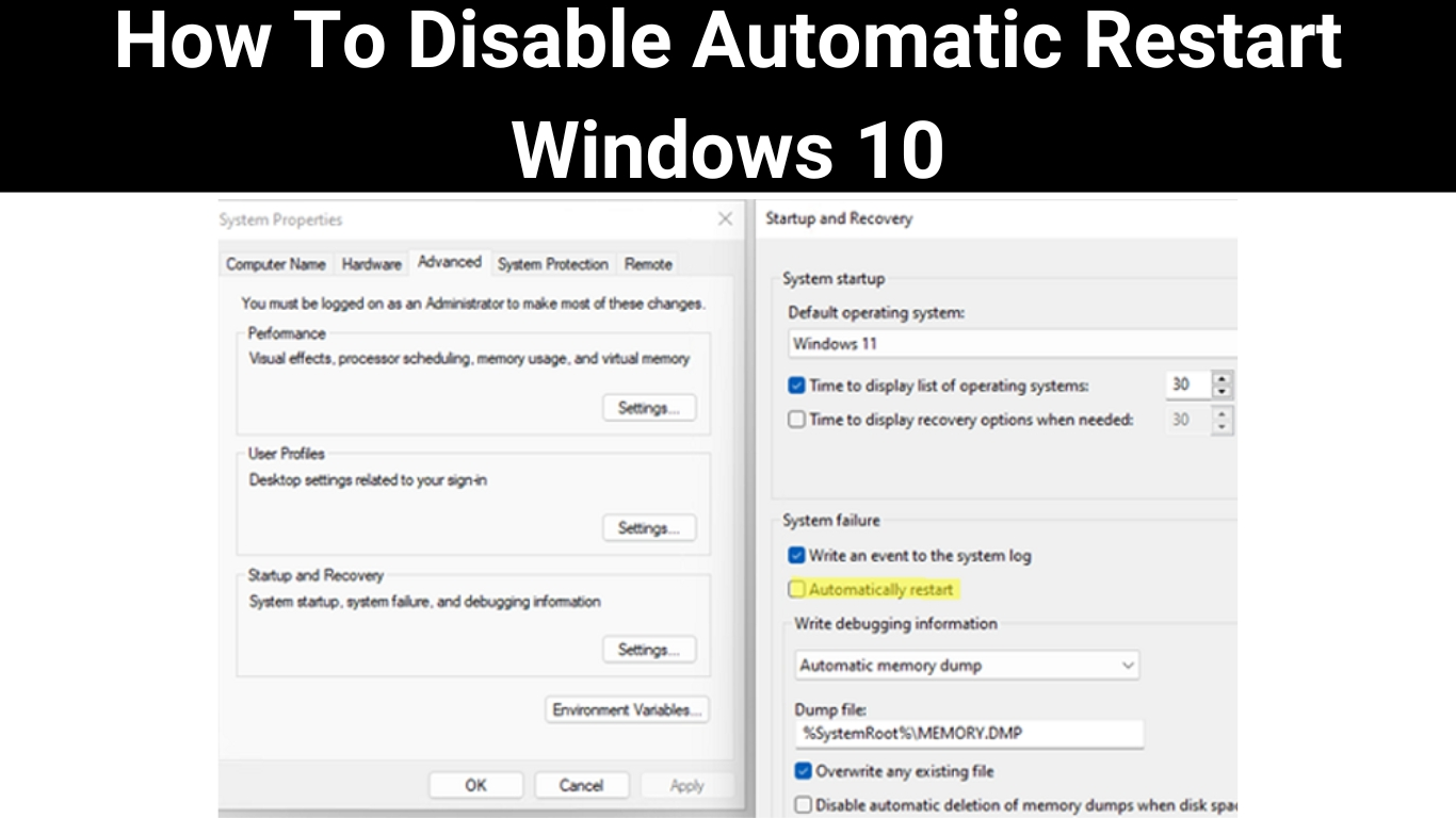 How To Disable Automatic Restart Windows 10