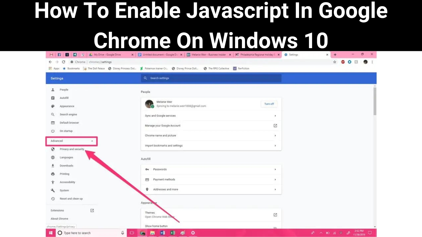 How To Enable Javascript In Google Chrome On Windows 10