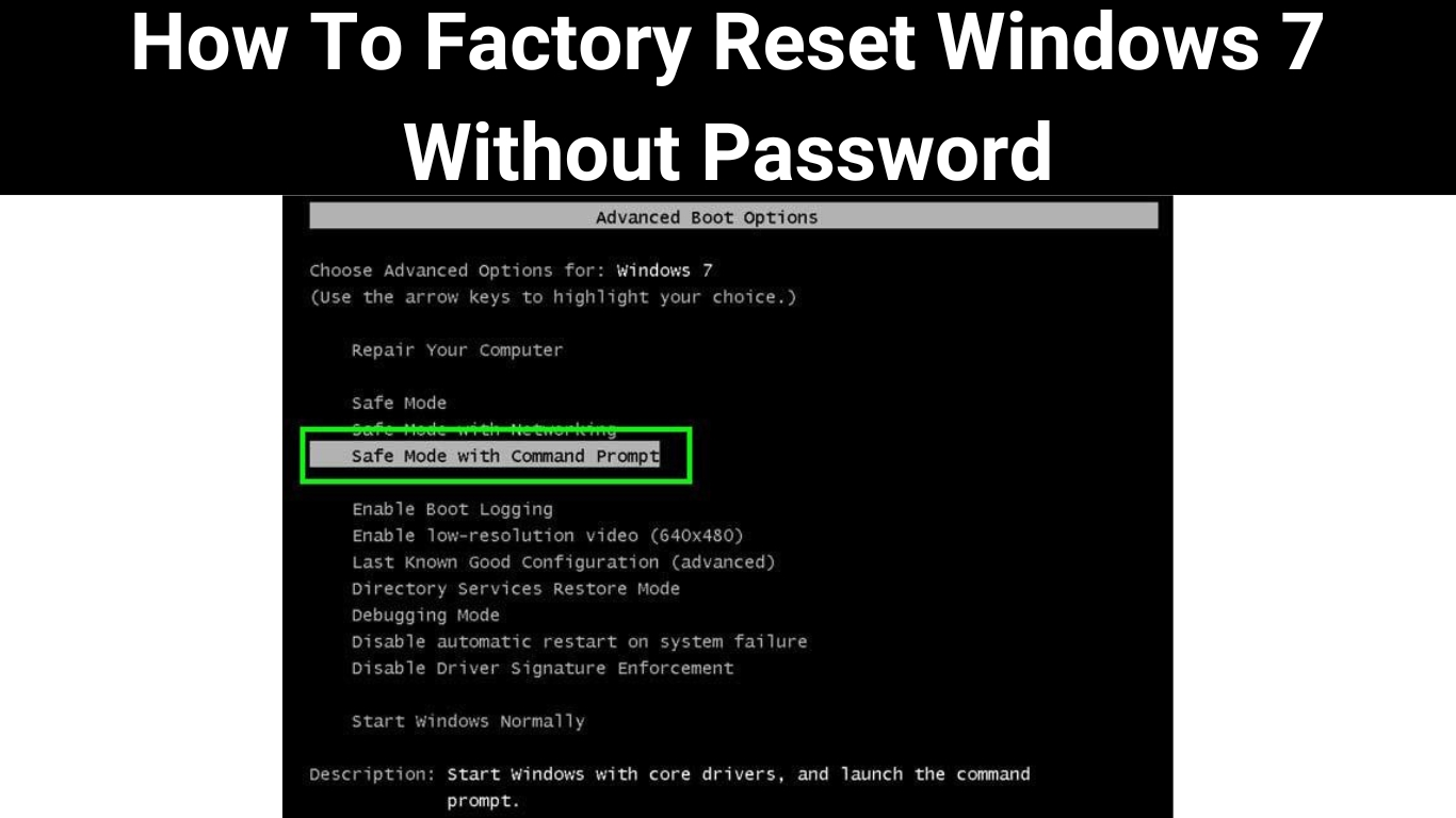 How To Factory Reset Windows 7 Without Password