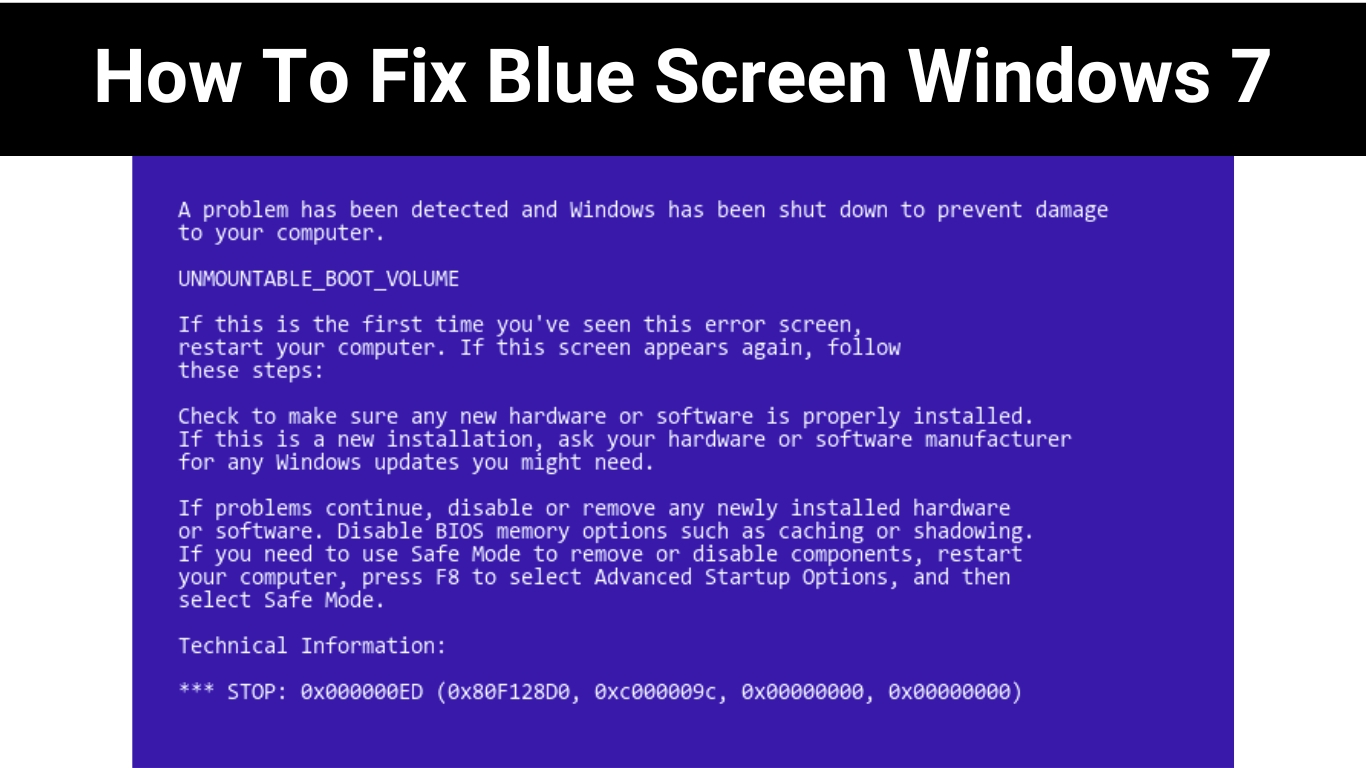 How To Fix Blue Screen Windows 7