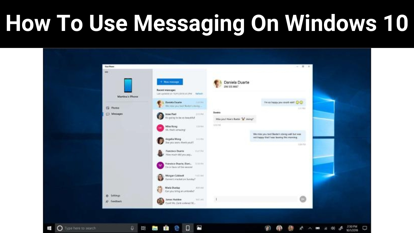 How To Use Messaging On Windows 10