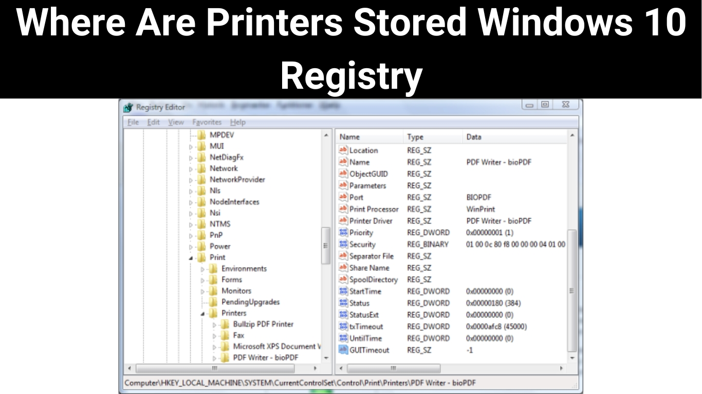 Where Are Printers Stored Windows 10 Registry
