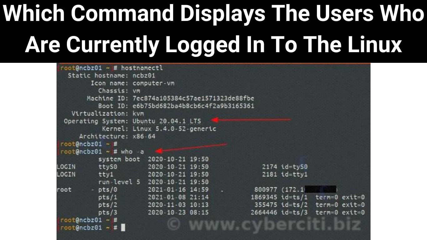 Which Command Displays The Users Who Are Currently Logged In To The Linux