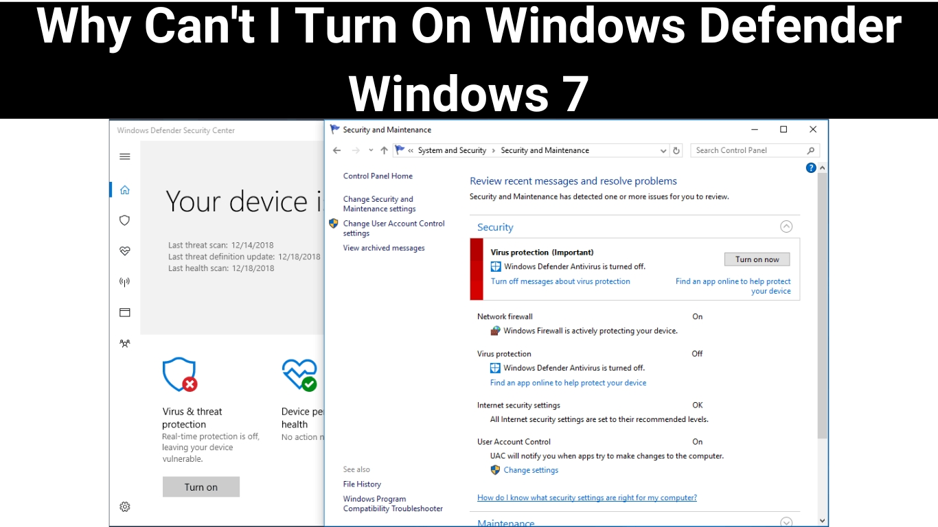 Why Can't I Turn On Windows Defender Windows 7