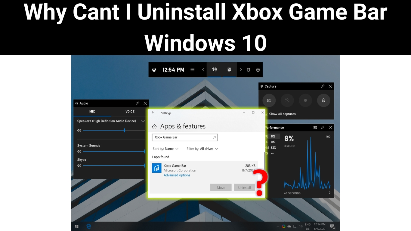Why Cant I Uninstall Xbox Game Bar Windows 10
